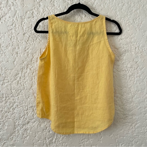 not PERFECT LINEN Yellow Tank Top in Small / Medium, Sleeveless Blouse No Flaws - Picture 2 of 10